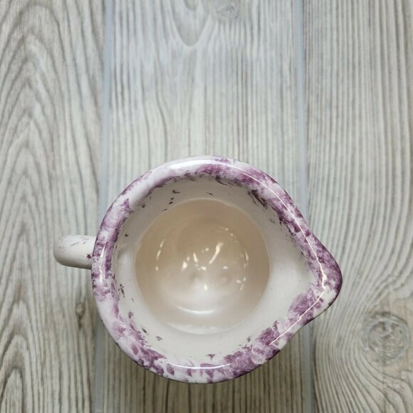 Pitcher Hand Painted Art Studio Pottery Vase Blueberry Plant Leaves‎ Purple Vtg - Picture 5 of 7